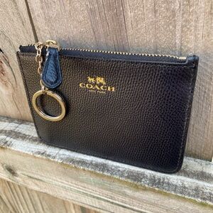 Coach Black Leather Wallet Pouch